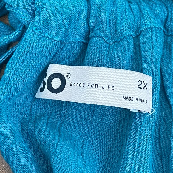 SO High Neck Crochet Trim Babydoll Teal Dress Women’s Plus Size 2X NWT $42 - Picture 11 of 14